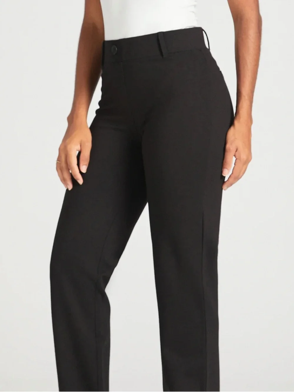 Betabrand Straight Leg Dress Pant Yoga Pant Medium Long Black
